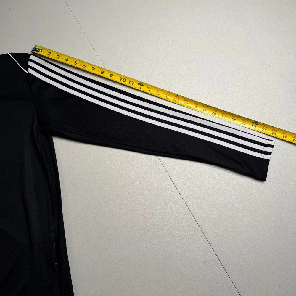 Adidas Mens Small Aeroready Tiro Track Jacket Black White Striped Slim Fit